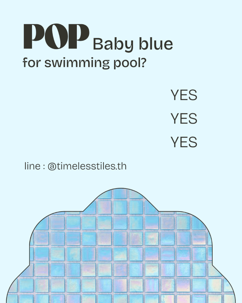 โมเสค TIMELESS TILES รุ่น POP HOLOGRAM 32.7 X 32.7 ซม. สีฟ้า BABY BLUE ผิวเงา